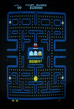 "MS. PAC-MAN" TABLE TOP ARCADE GAME CONSOLE.