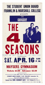 THE 4 SEASONS 1966 CONCERT POSTER.