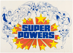 SUPER POWERS PROMOTIONAL POINT OF PURCHASE DISPLAY PAIR.