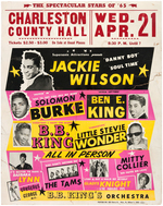 "THE SPECTACULAR STARS OF '65" SOUL REVIEW CONCERT POSTER FEATURING JACKIE WILSON, BB KING & OTHERS.
