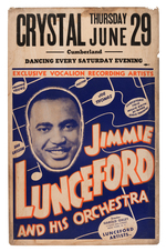"JIMMIE LUNCEFORD AND HIS ORCHESTRA" 1939 CONCERT POSTER.