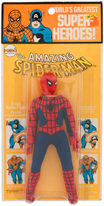 EARLY MEGO CARDED SPIDER-MAN FIGURE.
