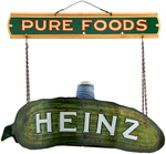 "HEINZ" FIGURAL PICKLE ADVERTISING DISPLAY/STRING HOLDER.
