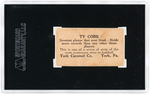1927 YORK CARAMELS (E210) TY COBB #27 TYPE 1 SGC 30 GOOD 2.