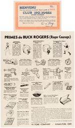 "BUCK ROGERS CLUB" RARE CANADIAN-ISSUED PREMIUM MEMBERSHIP KIT.