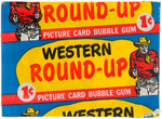 ROUNDUP TOPPS GUM CARD SET WITH UNOPENED WAX PACK.