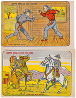 "HOPALONG CASSIDY ACTION TELL-A-TALE" RARE PREMIUM PUNCH OUT CARD PAIR.