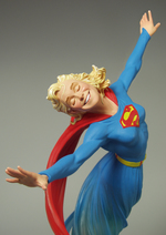 DC DYNAMICS STATUE SUPERGIRL WAX HEAD MASTER SCULPT PAIR WITH STATUE IN BOX BY TIM BRUCKNER.