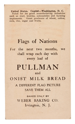 "FLAGS OF NATIONS" WEBER BAKING CO. PREMIUM CARDS.