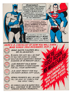 DC COMICS 1969 WHOLESALERS FOLDER FEATURING BATMAN & SUPERMAN.