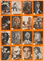 "HORROR MONSTER SERIES" NU-CARDS SECOND SERIES GUM CARD UNCUT SHEETS.