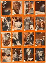 "HORROR MONSTER SERIES" NU-CARDS SECOND SERIES GUM CARD UNCUT SHEETS.