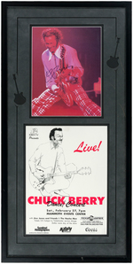 CHUCK BERRY SIGNED & FRAMED DISPLAY.