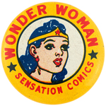 "WONDER WOMAN - SENSATION COMICS" 1942 COMIC BOOK PREMIUM BUTTON.
