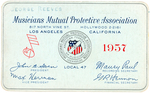 SUPERMAN ACTOR GEORGE REEVES "MUSICIANS MUTUAL PROTECTIVE ASSOCIATION" CARD.