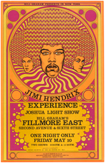 JIMI HENDRIX EXPERIENCE PSYCHEDELIC BILL GRAHAM CONCERT POSTER FE-7 (ARTIST SIGNED).
