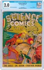 "SCIENCE COMICS" #2 MARCH 1940 CGC 2.0 GOOD.