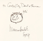 MAURICE SENDAK SIGNED BOOK PAIR, ONE WITH "WHERE THE WILD THINGS ARE" SKETCH.