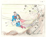 SUPERMAN ORIGINAL ART BY FLEISCHER ANIMATOR MYRON WALDMAN.