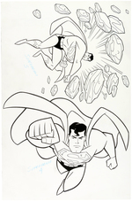 "SUPERMAN: THE ANIMATED SERIES" STYLE GUIDE ORIGINAL ART PAIR.