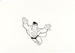 "SUPERMAN: THE ANIMATED SERIES" BURGER KING/KRAFT ADVERTISING ORIGINAL ART PAIR.