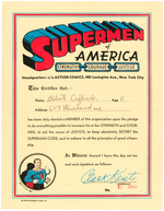 SUPERMAN "SUPERMEN OF AMERICA" CLUB FIRST YEAR CERTIFICATE & CODE VARIANT PAIR.