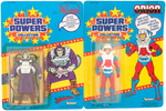 "SUPER POWERS" LOT OF FOUR CARDED FIGURES - SUPERMAN, DESAAD, ORION & LEX LUTHOR.