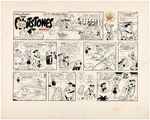 "THE FLINTSTONES" 1963 SUNDAY COMIC STRIP ORIGINAL ART.