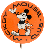 MICKEY MOUSE CLUB ORANGE BACKGROUND BUTTON FROM HAKE COLOR PLATES.