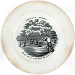 "AMERICAN SPORTS - BASE BALL, CAUGHT ON THE FLY" EARLY BASEBALL-THEMED CHILD'S ALPHABET PLATE.