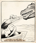 "ALLEY OOP" 1939 DAILY STRIP ORIGINAL ART BY V.T. HAMLIN.