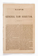 "GENERAL SAM HOUSTON" RARE 1852 BIOGRAPHY PROMOTING HIM FOR PRESIDENT.