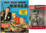 "THE MAN FROM U.N.C.L.E." FOREIGN PUBLICATION LOT INCLUDING STICKER FUN BOOK.