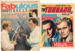 "THE MAN FROM U.N.C.L.E." FOREIGN PUBLICATION LOT INCLUDING STICKER FUN BOOK.