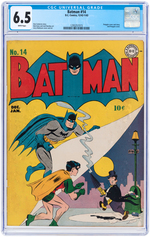 "BATMAN" #14 DECEMBER 1942-JANUARY 1943 CGC 6.5 FINE+.