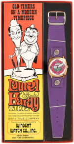 "LAUREL & HARDY TIME" BOXED WATCH (DIAL AND BAND COLOR VARIETY).