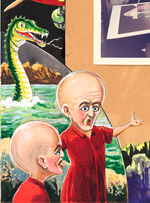 "AMAZING STORIES" 1961 PULP MAGAZINE COVER ORIGINAL ART BY FRANK R. PAUL.