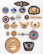 AIRLINES 20 COMPANY ISSUED INSIGNIA FOR HATS AND UNIFORMS PLUS TIE BARS.