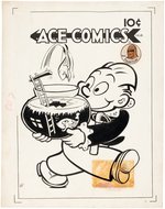 "ACE COMICS" #141 COMIC BOOK COVER ORIGINAL ART (THE KATZENJAMMER KIDS) BY JOE MUSIAL.