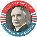 LARGE "FOR PRESIDENT WARREN G. HARDING" PORTRAIT BUTTON.