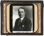"JAMES M. COX" PORTRAIT GLASS SLIDE FROM THE 1920 CAMPAIGN.