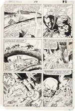 "GHOST RIDER" #76 COMIC PAGE ORIGINAL ART PAIR BY DON PERLIN.