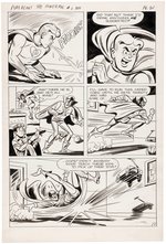 ARCHIE AS "PUREHEART THE POWERFUL" COMIC BOOK PAGE ORIGINAL ART PAIR W/COLOR GUIDES BY BILL VIGODA.