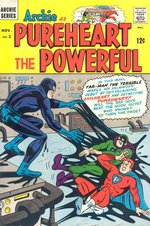 ARCHIE AS "PUREHEART THE POWERFUL" COMIC BOOK PAGE ORIGINAL ART PAIR W/COLOR GUIDES BY BILL VIGODA.