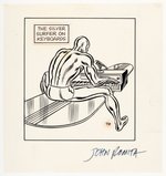 JOHN ROMITA SILVER SURFER ORIGINAL ART FROM 1976 SPIDER-MAN RECORD ALBUM.