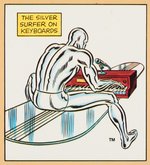 JOHN ROMITA SILVER SURFER ORIGINAL ART FROM 1976 SPIDER-MAN RECORD ALBUM.