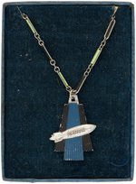 USS "AKRON" AIRSHIP BOXED NECKLACE.