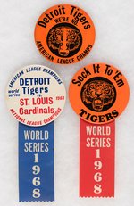 TIGERS 1968 CHAMPS & WORLD SERIES PHOTO PLATE MUCHINSKY BUTTONS.