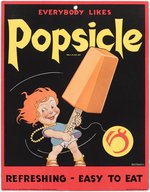 "EVERYBODY LIKES POPSICLE" 1930s STORE ADVERTISING SIGN.