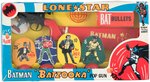 "BATMAN 'BATZOOKA' POP GUN" BOXED LONESTAR SET.